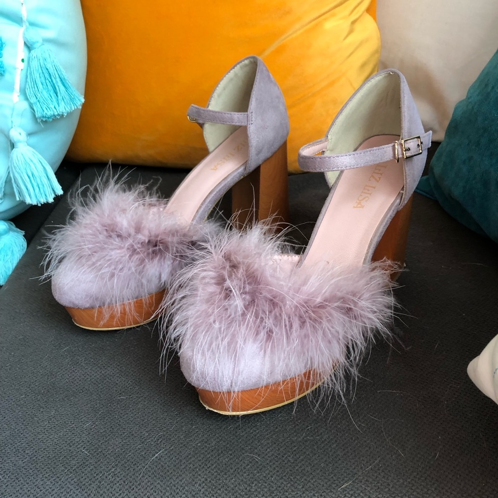 Plum Suede Platform High Heals Size 7